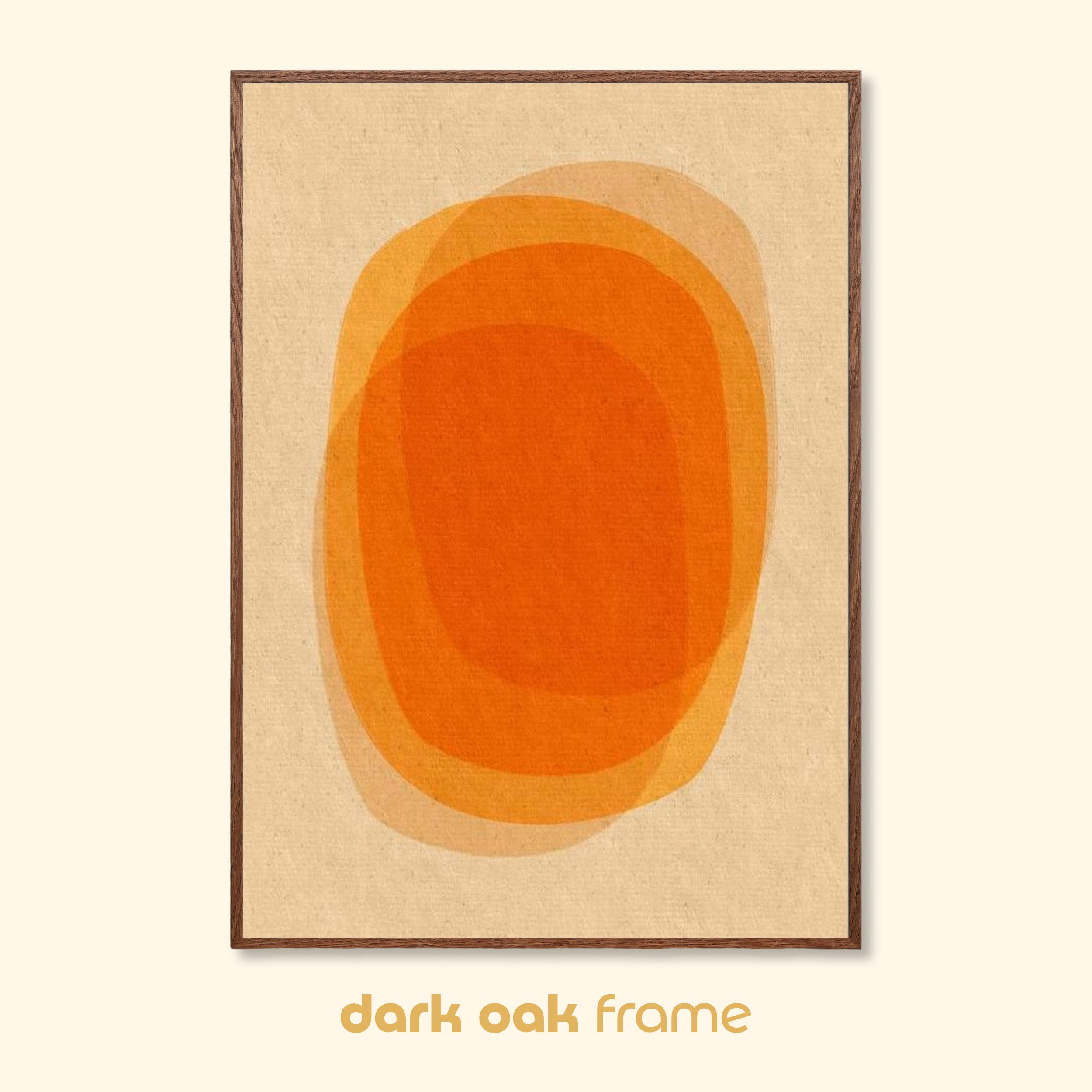 Resonance abstract art print in a dark oak frame with vintage paper texture